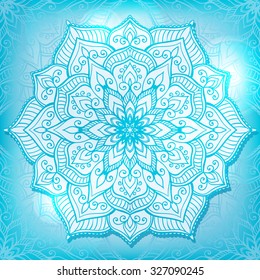 Ethnic decorative element Mandala. Hand drawn background. 