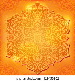 Ethnic decorative element Mandala. Hand drawn background. 