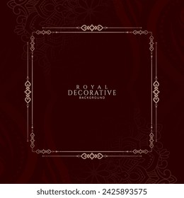 Ethnic decorative floral frame beautiful classic background vector