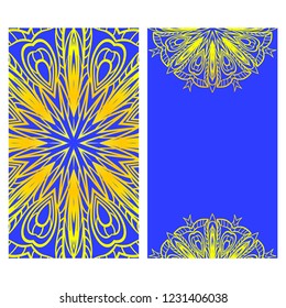 Ethnic Decorative Flyers with Floral Mandala. Templates Vector illustration