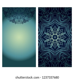 Ethnic Decorative Flyers with Floral Mandala. Templates Vector illustration