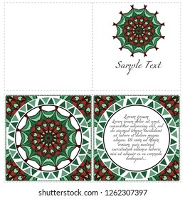 Ethnic Decorative Flyers with Floral Mandala. Templates Vector illustration