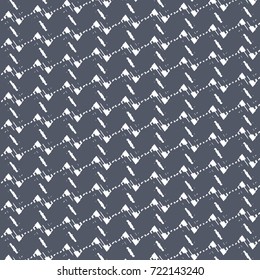 Ethnic decorative pattern with stylized blue waves. Abstract vector.