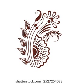 ethnic decorative tattoo mehndi isolated