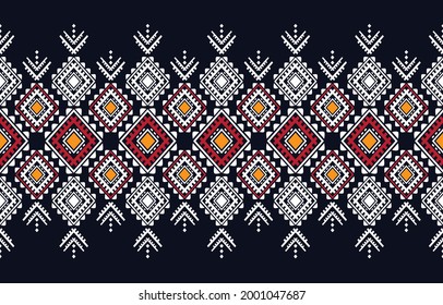Ethnic design abstract background. Seamless pattern in tribal, folk embroidery, chevron art design. Aztec geometric art ornament print.Design for carpet, wallpaper, clothing, wrapping, fabric, cover