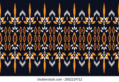 diseño étnico de fondo abstracto. Patrón sin foco en el diseño tribal, de bordado folclórico, de arte Ikat. Impresión de adorno de arte geométrico azteca.Diseño de alfombras, papel pintado, ropa, envoltura, tela, cubierta