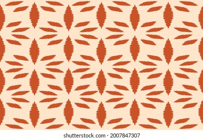 ethnic design abstract background. Seamless red pattern in tribal, folk embroidery, Ikat art design. Aztec geometric art ornament print.Design for carpet, wallpaper, clothing, wrapping, fabric, cover
