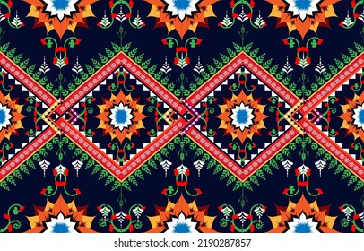 diseño étnico de fondo abstracto. Patrón sin foco en las tribus,
bordado folclórico, diseño artístico de Ikat. Impresión de ornamentos de arte geométrico azteca.
Diseño de alfombras, papel pintado, ropa, envoltura, tela, cubierta
