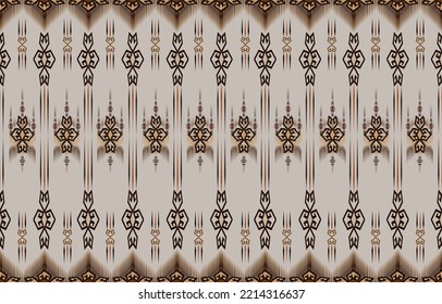 ethnic design abstract background. Seamless pattern in tribal,
folk embroidery, Ikat art design. Aztec geometric art ornament print.
Design for carpet, wallpaper, clothing, wrapping, fabric, cover
