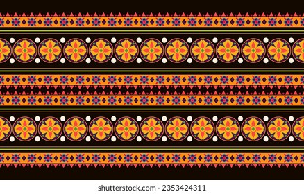 Diseño étnico de fondo abstracto. Patrón sin foco en el diseño tribal, de bordado folclórico, de arte Ikat. huella de ornamento de arte geométrico.