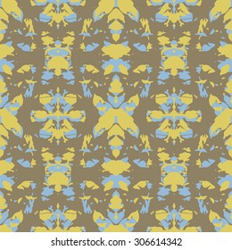 Ethnic design with abstract spots - vector seamless pattern