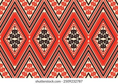 Diseño étnico de fondo abstracto Tela Patrón de bordado hecho a mano diseño étnico, tela tribal americana abstracta, fondo moderno para alfombras, fundas de almohadas, camisas, pantalones y más.