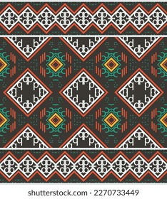 Ethnic design border. traditional patterned wallpaper It is a pattern geometric shapes. Create beautiful fabric patterns. Design for print. Using in the fashion industry.