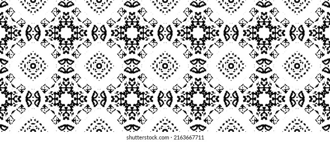 Ethnic Design Dark Pattern. Tribal Geo Batik. Black Ink Scribble Textile. Ethnic Doodle Pattern. Tribal Dark Batik. Black Color Native Hand Vector. Seamless Ink African Repeat. Black Ethnic Pattern
