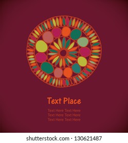 Ethnic design element. Hand drawn mandala. Decorative doodle doily