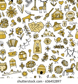 Ethnic design elements sketch. Vector illustration