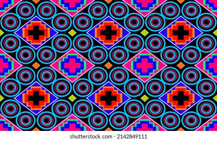 Diseño étnico para bordado o patrón hmong en tribal, papel pintado, ropa, envoltura, tela, indio, mexicano.