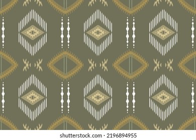 Diseño étnico ikat flor fondo arte geométrico colorido Patrón étnico indio azteca floral diseño tribal simple tradicional a mano trazado frontera