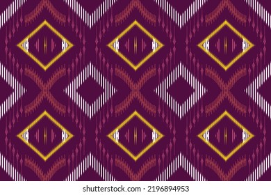 Ethnic design ikat frame vector background art geometric colorful Ethnic Indian Aztec pattern floral tribal design simple modern traditional hand drawn border