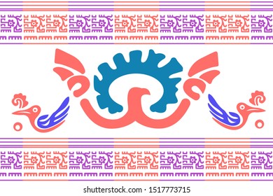 Ethnic Design. Ikat Pattern. Chevron Brush Texture. Boho Print. Geometric Hand Drawn Textile Ornate. Abstract Native Tie Dye Background.