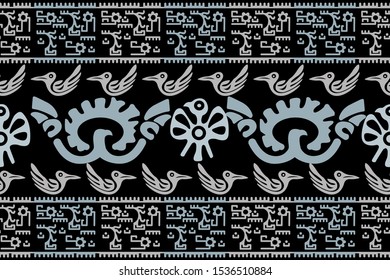 Ethnic Design. Ikat Pattern. Chevron Brush Texture. Boho Print. Geometric Hand Drawn Textile Ornate. Abstract Native Tie Dye Background.
