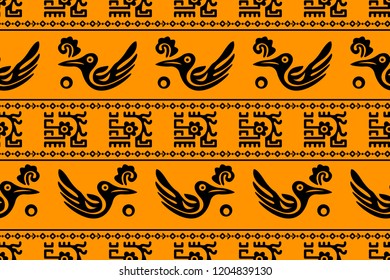 Ethnic Design. Ikat Seamless Pattern. Chevron Brush Texture. Boho Water Print. Geometric Hand Drawn Textile Ornate. Abstract Watercolor Native Tie Dye Background.