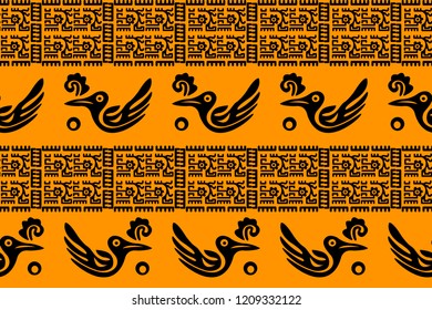 Ethnic Design. Ikat Seamless Pattern. Chevron Brush Texture. Boho Water Print. Geometric Hand Drawn Textile Ornate. Abstract Watercolor Native Tie Dye Background.