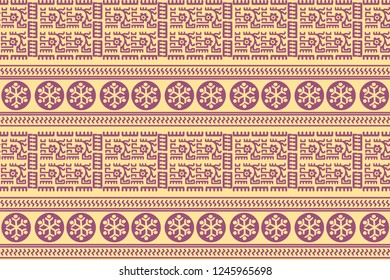 Ethnic Design. Ikat Seamless Pattern. Chevron Brush Texture. Boho Water Print. Geometric Hand Drawn Textile Ornate. Abstract Watercolor Native Tie Dye Background.