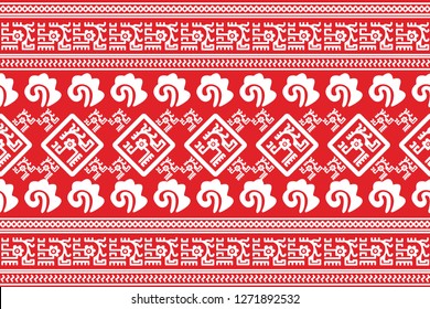 Ethnic Design. Ikat Seamless Pattern. Chevron Brush Texture. Boho Water Print. Geometric Hand Drawn Textile Ornate. Abstract Watercolor Native Tie Dye Background.