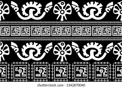 Ethnic Design. Ikat Seamless Pattern. Chevron Brush Texture. Boho Print. Geometric Hand Drawn Textile Ornate. Abstract Native Tie Dye Background.