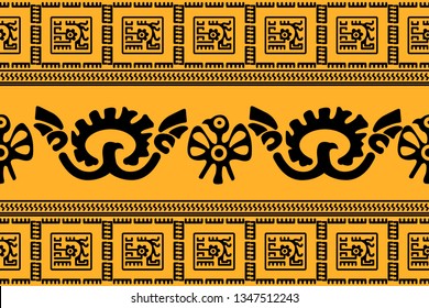Ethnic Design. Ikat Seamless Pattern. Chevron Brush Texture. Boho Print. Geometric Hand Drawn Textile Ornate. Abstract Native Tie Dye Background.
