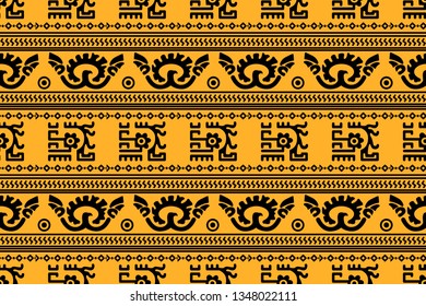 Ethnic Design. Ikat Seamless Pattern. Chevron Brush Texture. Boho Print. Geometric Hand Drawn Textile Ornate. Abstract Native Tie Dye Background.