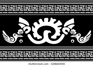 Ethnic Design. Ikat Seamless Pattern. Chevron Brush Texture. Boho Print. Geometric Hand Drawn Textile Ornate. Abstract Native Tie Dye Background.