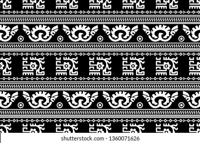 Ethnic Design. Ikat Seamless Pattern. Chevron Brush Texture. Boho Print. Geometric Hand Drawn Textile Ornate. Abstract Native Tie Dye Background.