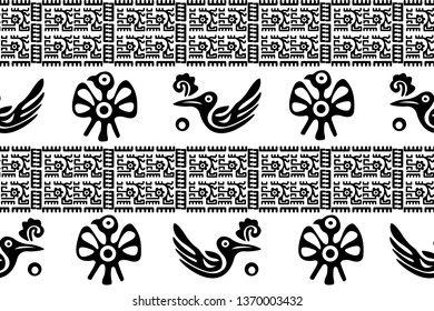 Ethnic Design. Ikat Seamless Pattern. Chevron Brush Texture. Boho Print. Geometric Hand Drawn Textile Ornate. Abstract Native Tie Dye Background.