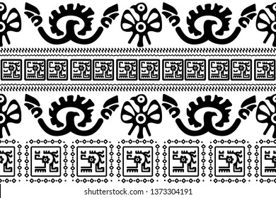 Ethnic Design. Ikat Seamless Pattern. Chevron Brush Texture. Boho Print. Geometric Hand Drawn Textile Ornate. Abstract Native Tie Dye Background.