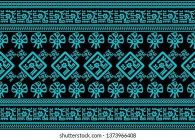 Ethnic Design. Ikat Seamless Pattern. Chevron Brush Texture. Boho Print. Geometric Hand Drawn Textile Ornate. Abstract Native Tie Dye Background.