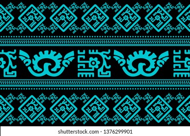 Ethnic Design. Ikat Seamless Pattern. Chevron Brush Texture. Boho Print. Geometric Hand Drawn Textile Ornate. Abstract Native Tie Dye Background.