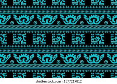 Ethnic Design. Ikat Seamless Pattern. Chevron Brush Texture. Boho Print. Geometric Hand Drawn Textile Ornate. Abstract Native Tie Dye Background.