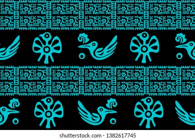 Ethnic Design. Ikat Seamless Pattern. Chevron Brush Texture. Boho Print. Geometric Hand Drawn Textile Ornate. Abstract Native Tie Dye Background.