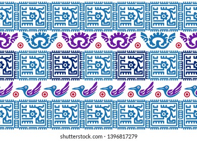 Ethnic Design. Ikat Seamless Pattern. Chevron Brush Texture. Boho Print. Geometric Hand Drawn Textile Ornate. Abstract Native Tie Dye Background.