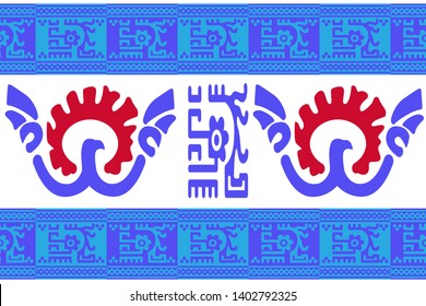 Ethnic Design. Ikat Seamless Pattern. Chevron Brush Texture. Boho Print. Geometric Hand Drawn Textile Ornate. Abstract Native Tie Dye Background.