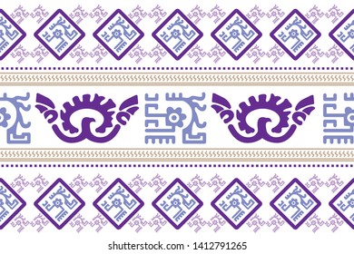 Ethnic Design. Ikat Seamless Pattern. Chevron Brush Texture. Boho Print. Geometric Hand Drawn Textile Ornate. Abstract Native Tie Dye Background.