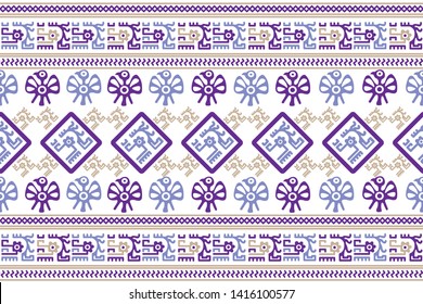 Ethnic Design. Ikat Seamless Pattern. Chevron Brush Texture. Boho Print. Geometric Hand Drawn Textile Ornate. Abstract Native Tie Dye Background.