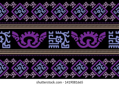Ethnic Design. Ikat Seamless Pattern. Chevron Brush Texture. Boho Print. Geometric Hand Drawn Textile Ornate. Abstract Native Tie Dye Background.