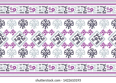 Ethnic Design. Ikat Seamless Pattern. Chevron Brush Texture. Boho Print. Geometric Hand Drawn Textile Ornate. Abstract Native Tie Dye Background.