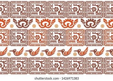 Ethnic Design. Ikat Seamless Pattern. Chevron Brush Texture. Boho Print. Geometric Hand Drawn Textile Ornate. Abstract Native Tie Dye Background.
