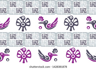 Ethnic Design. Ikat Seamless Pattern. Chevron Brush Texture. Boho Print. Geometric Hand Drawn Textile Ornate. Abstract Native Tie Dye Background.
