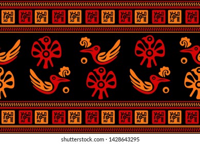 Ethnic Design. Ikat Seamless Pattern.  Boho Print. Geometric Hand Drawn Textile Ornate. Abstract Native  
