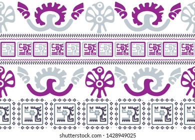 Ethnic Design. Ikat Seamless Pattern. Chevron Brush Texture. Boho Print. Geometric Hand Drawn Textile Ornate. Abstract Native Tie Dye Background.